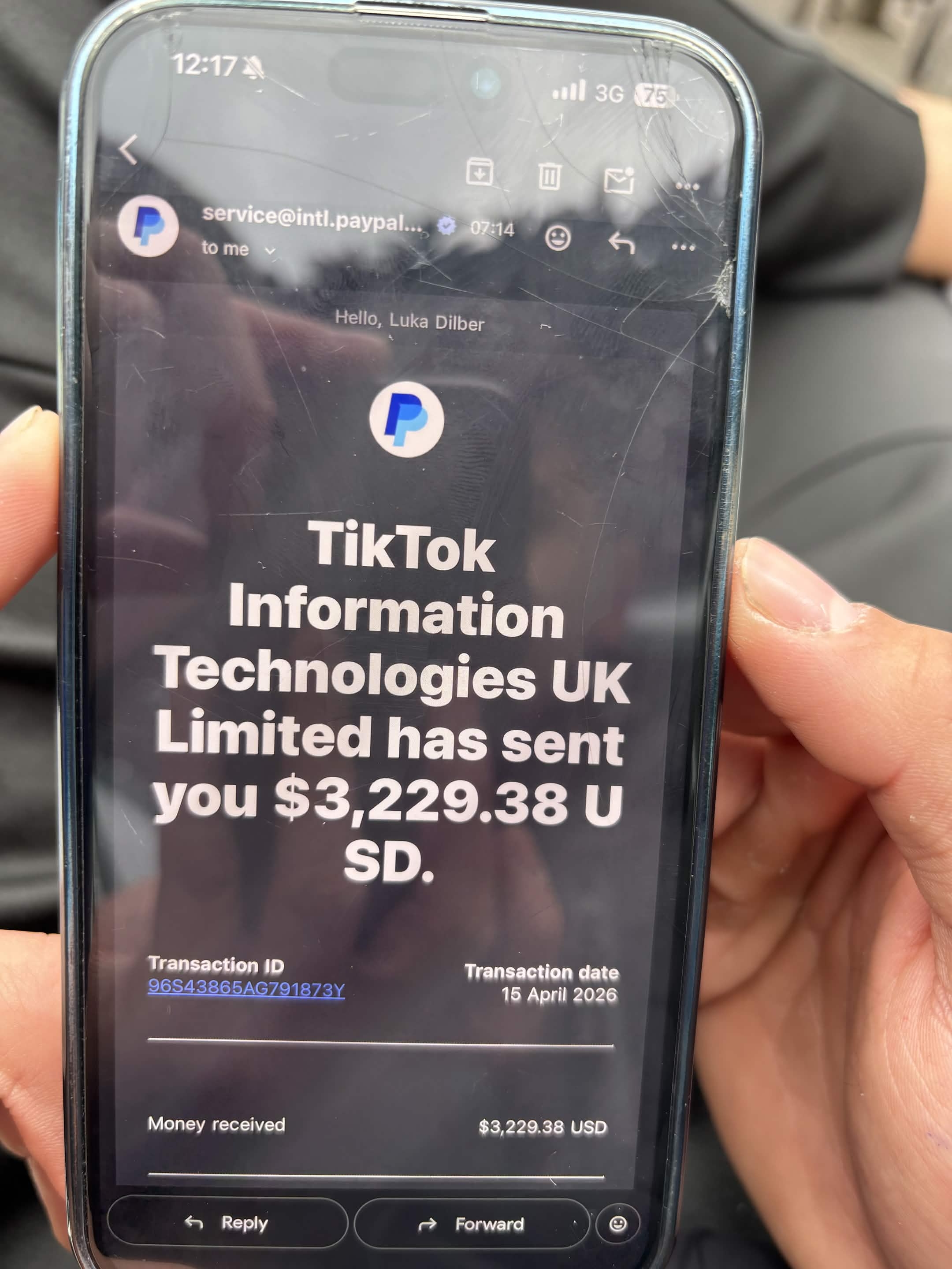 TikTok earnings proof
