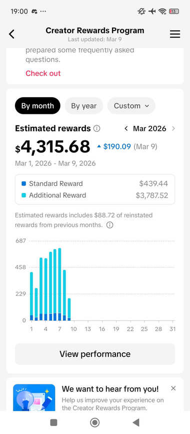 $4,315 monthly earnings